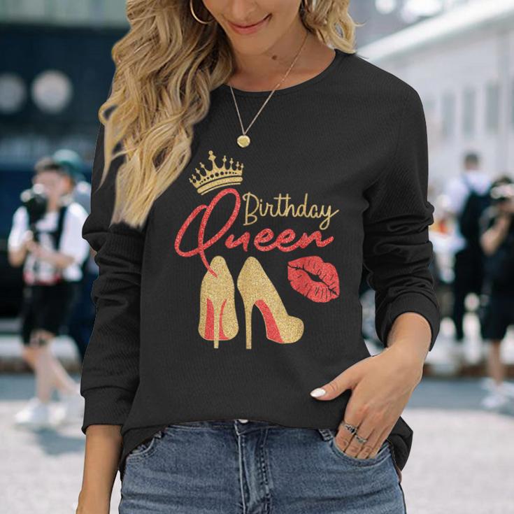 Birthday Queen Happy Birthday Quote Girls Women Long Sleeve T-Shirt Gifts for Her