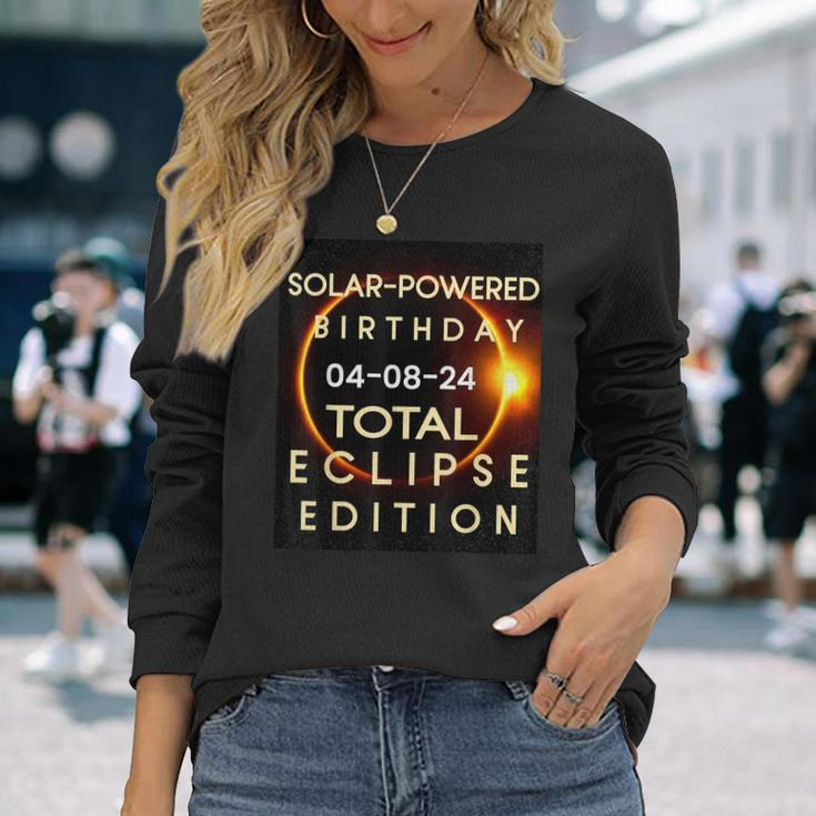 Birthday Solar Eclipse 2024 April Birthday Long Sleeve T-Shirt Gifts for Her