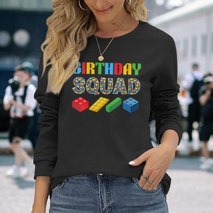 Birthday Squad Blocks Building Master Builder Bday Long Sleeve T-Shirt Gifts for Her