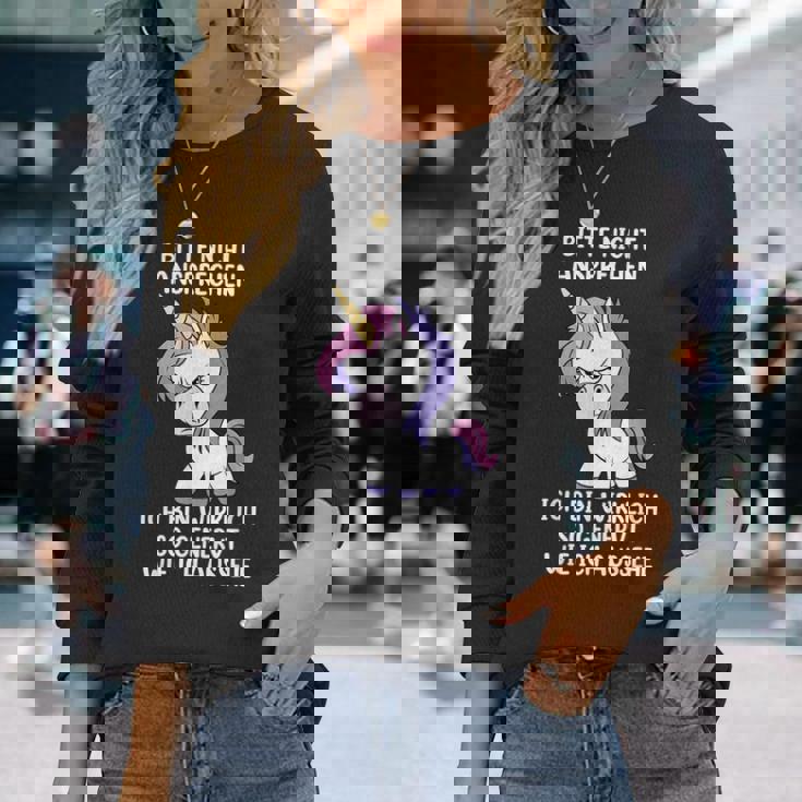 Bitte Nicht Ansprechen Ich Bin Wirklich So Angervt Einhorn Langarmshirts Geschenke für Sie