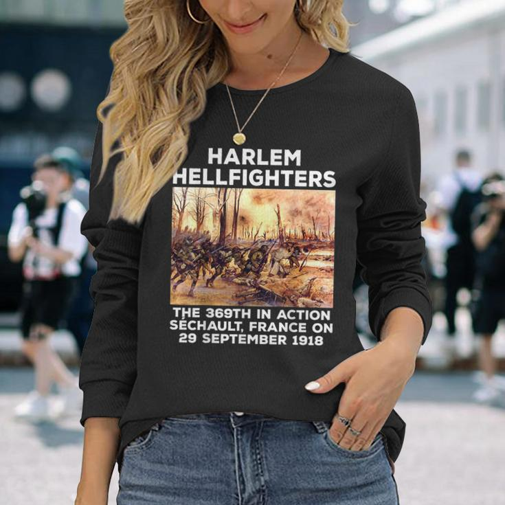 Black Military History Usa Black History Harlem Hellfighters Long Sleeve T-Shirt Gifts for Her