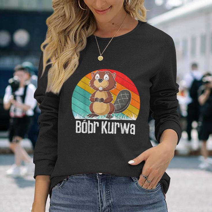 Boba Bober Flannelette Bobr Meme Vintage Retro Flannelette Langarmshirts Geschenke für Sie