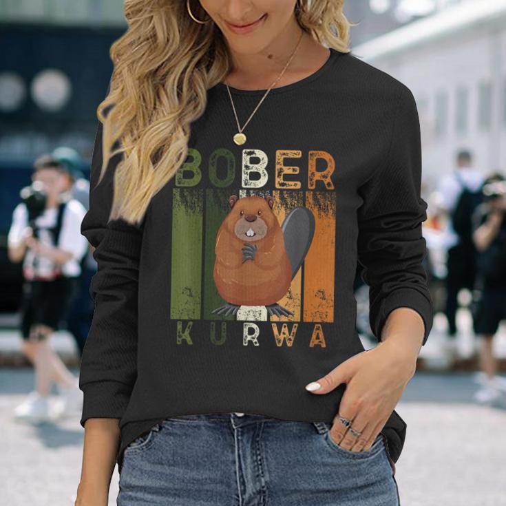 Bobr Kurwa Biber Bober Bobr Polish Beaver Meme Langarmshirts Geschenke für Sie