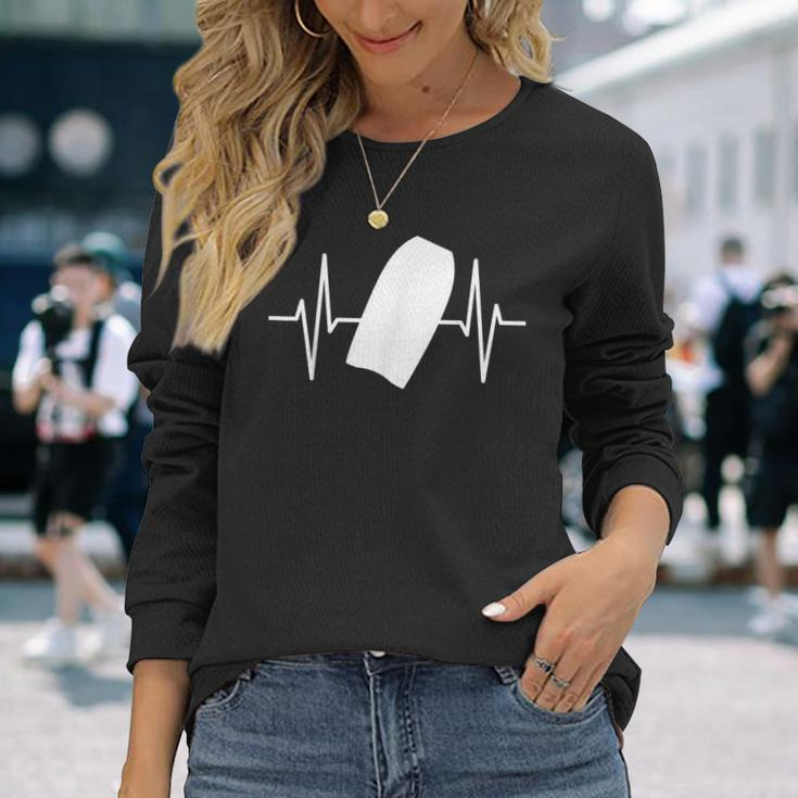 Bodyboard Heartbeat Silhouette Bodyboarding Long Sleeve T-Shirt Gifts for Her