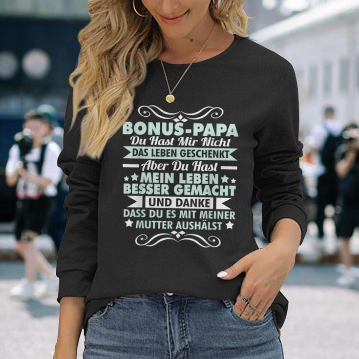 Bonus Papa Stepfather Leben Besser Gemacht Father's Day Langarmshirts Geschenke für Sie