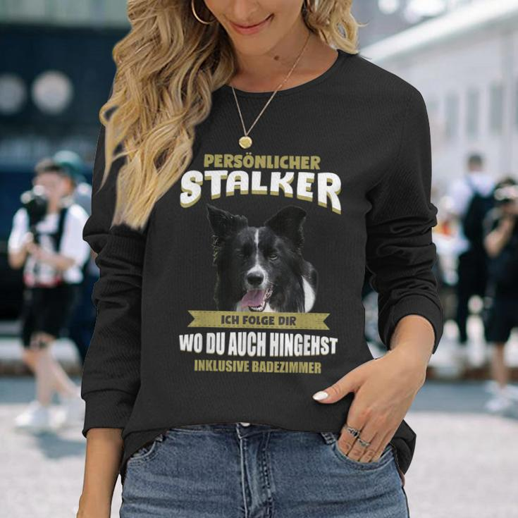 Border Collie With Border Collie Dog Motif Langarmshirts Geschenke für Sie