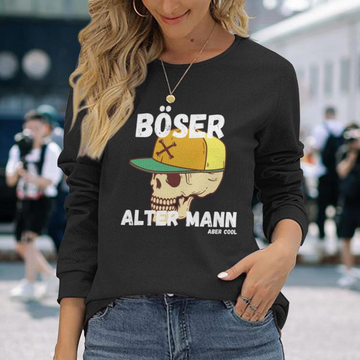 Böser Alter Mann Papa Opa Totenkopf Skullintage Spruch Langarmshirts Geschenke für Sie