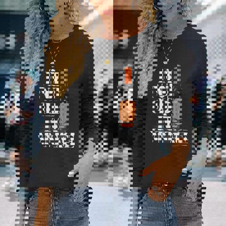 Botella Deino Clásica Divertida Con Texto I Not Old I'mintage Camiseta de manga larga Regalos para ella