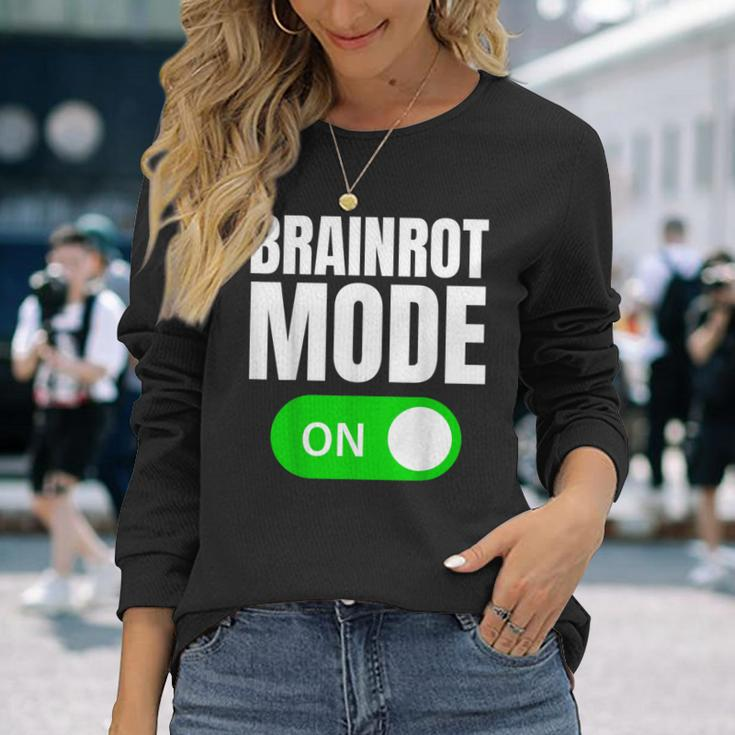 Brainrot On Meme Social Media Long Sleeve T-Shirt Gifts for Her