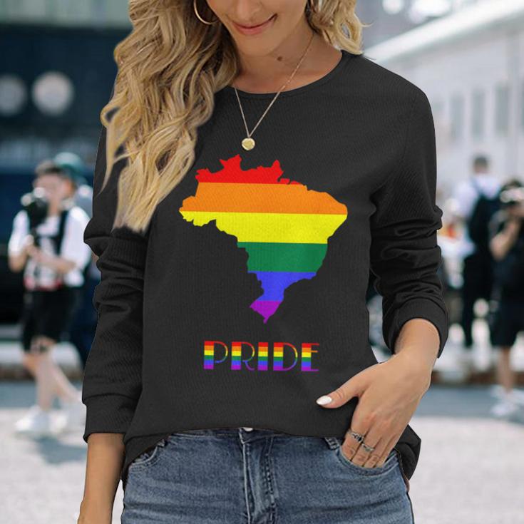 Brazil Pride Lgbt Pride Gay Pride Month Lesbian Lgbtq Long Sleeve T-Shirt Gifts for Her