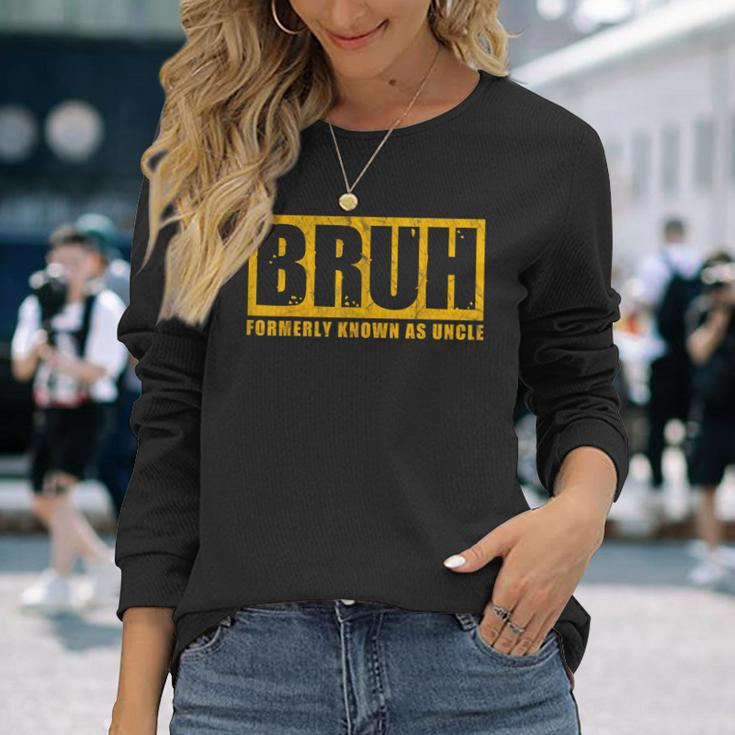 Bruh Formerly Known As Uncle Vintage Father's Day Men Long Sleeve T-Shirt Gifts for Her