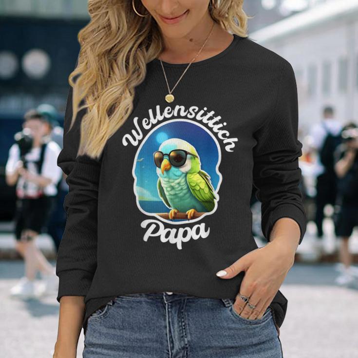 Budgie Papa Parakeet Bird Owner Welli Langarmshirts Geschenke für Sie