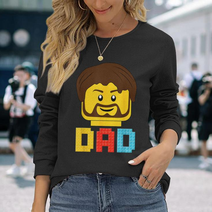 Building Bricks Blocks Dad Master Builder Family Matching Long Sleeve T-Shirt Gifts for Her