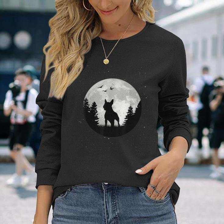 Bull Terrier Moon Bull Terrier Dog Holder Langarmshirts Geschenke für Sie