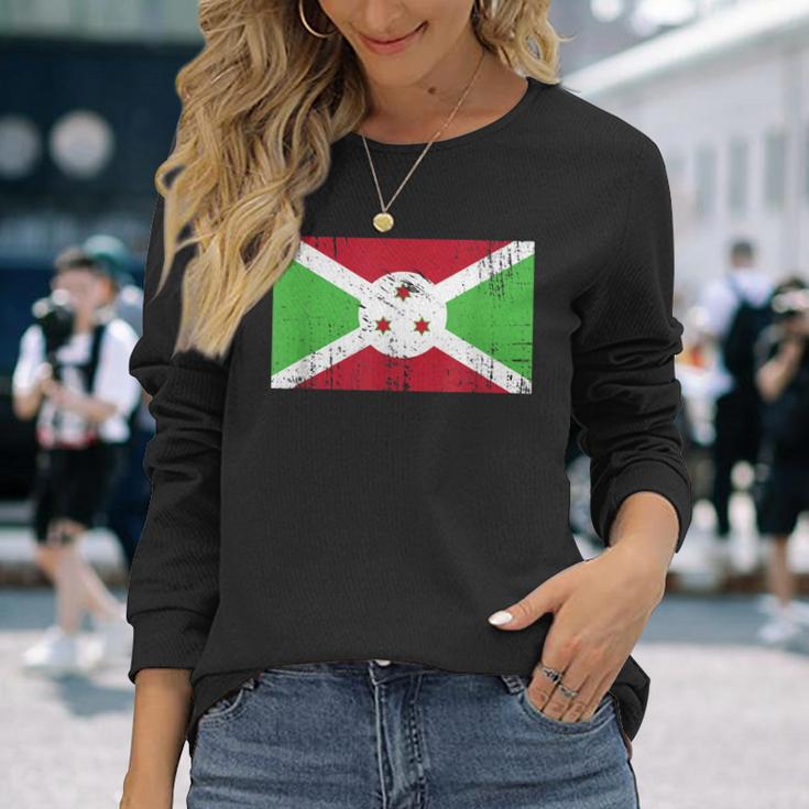 Burundi Flagge-Fahne Geschenk Fußball-Fan Sport Langarmshirts Geschenke für Sie