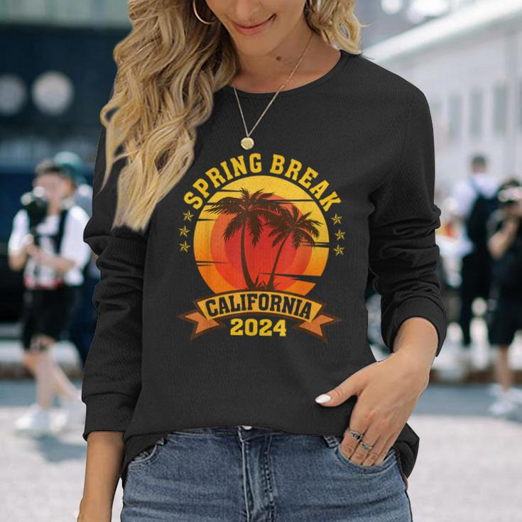 California 2024 Spring Break Family School Vacation Retro Long Sleeve T-Shirt Gifts for Her