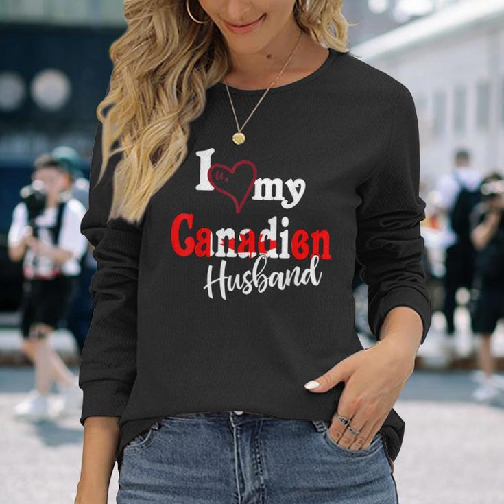 Canada I Love My Canadien Husband Couple Matching Long Sleeve T-Shirt Gifts for Her