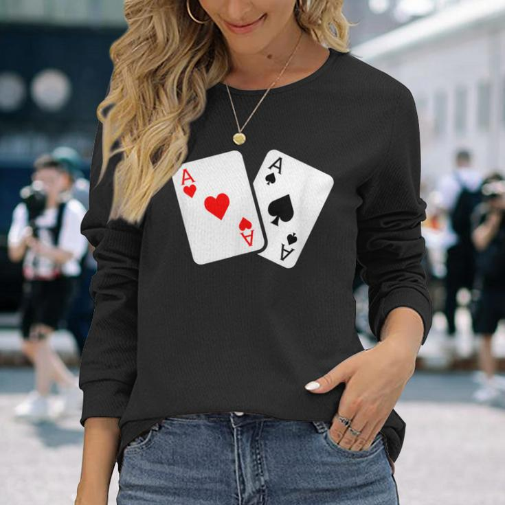 Card Game Spades And Heart As Cards For Skat And Poker Langarmshirts Geschenke für Sie