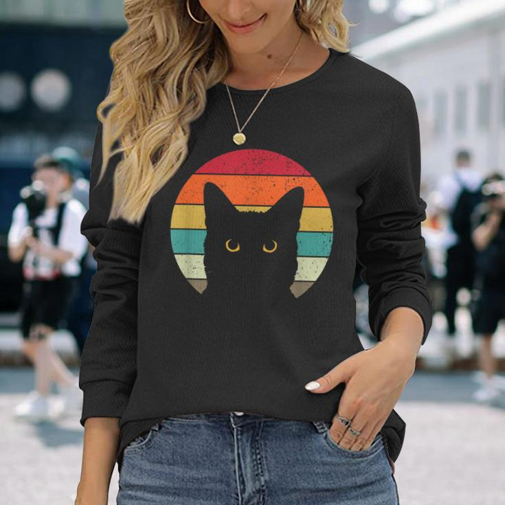Cat Retro Vintage Cat Langarmshirts Geschenke für Sie