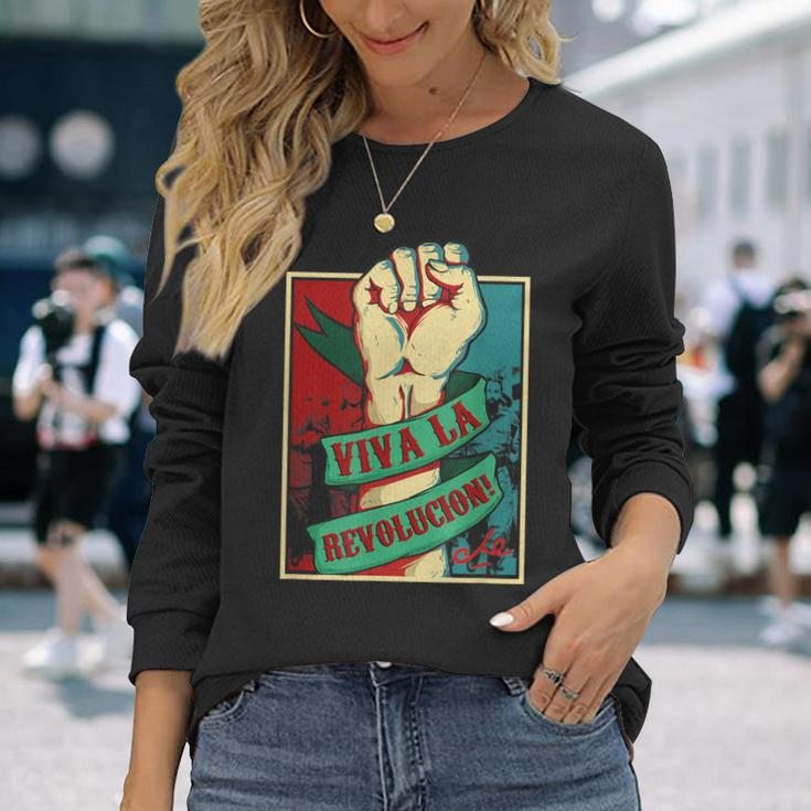 Che Guevara Revolutionary Viva La Revolucion Langarmshirts Geschenke für Sie