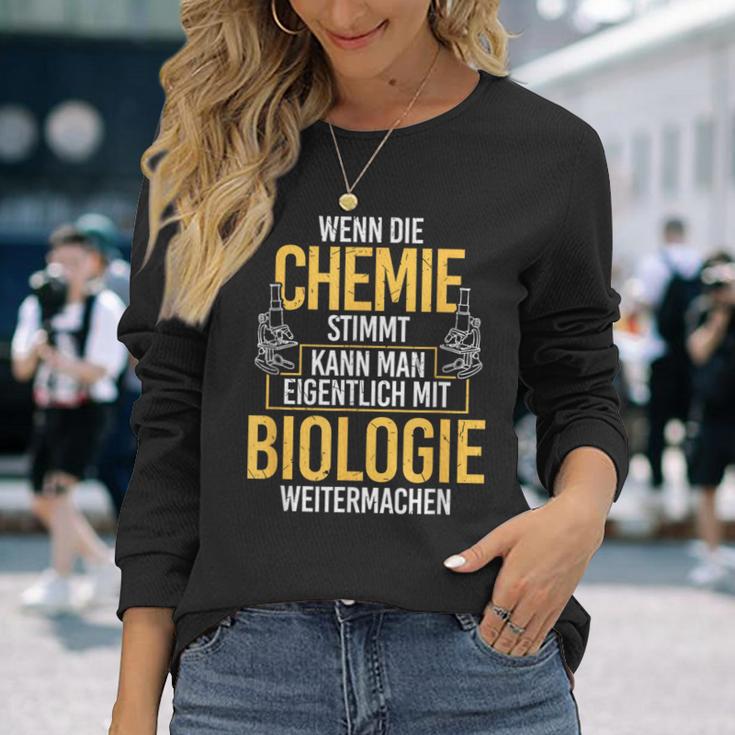 Chemie Stimmt Biologie Chemist Biologist Biochemie Langarmshirts Geschenke für Sie