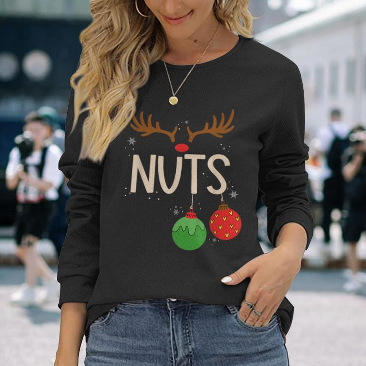 Chest Nuts Christmas Matching Couple Chestnuts Long Sleeve T-Shirt Gifts for Her