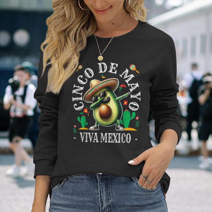 Cinco De Mayo Fiesta Camisa Avocado 5 De Mayo Viva Mexico Long Sleeve T-Shirt Gifts for Her