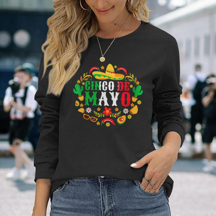 Cinco De Mayo Lets Fiesta Squad 5 De Mayo Mexican Women Long Sleeve T-Shirt Gifts for Her