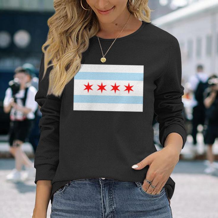 City Of Chicago Illinois Flag Windy City Long Sleeve T-Shirt Gifts for Her