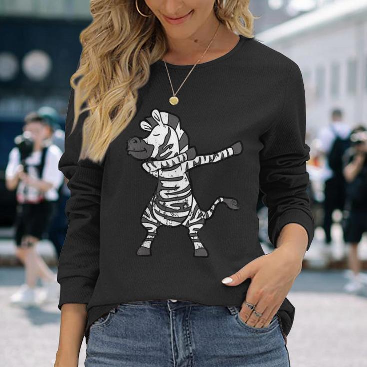 Cool Retro Vintage Grunge Style Dabbing Dab Zebra Langarmshirts Geschenke für Sie