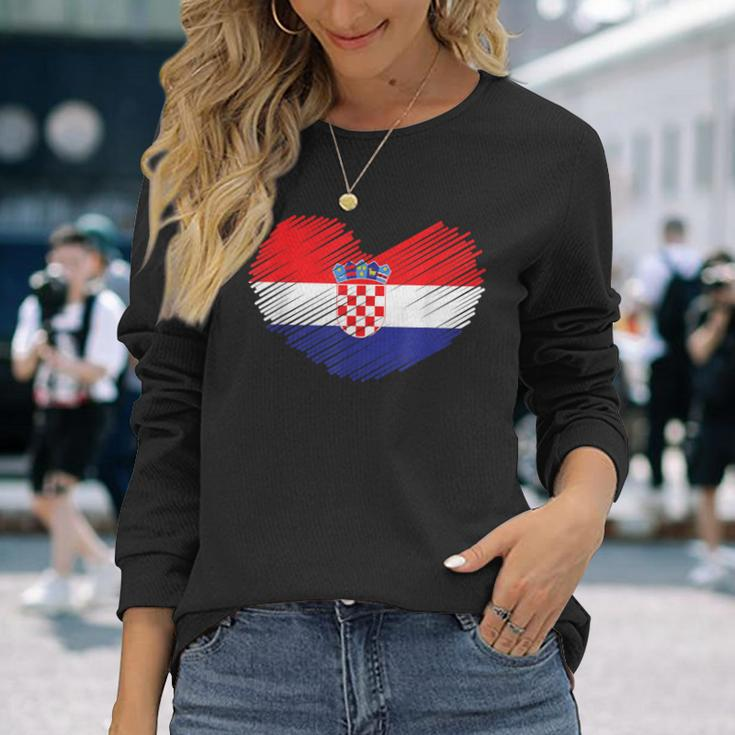 Croatia Flag Hrvatska Land Croate Croatia Langarmshirts Geschenke für Sie