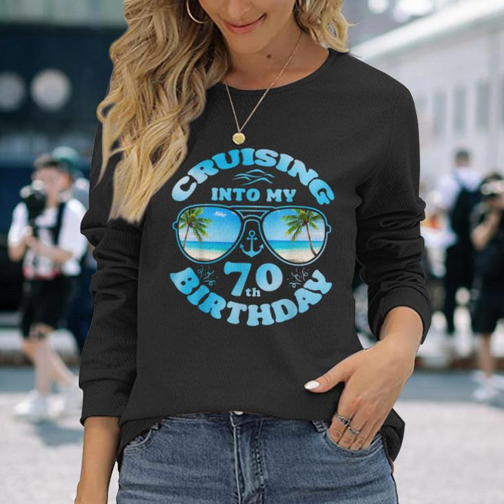 Cruising Into My 70Th Birthday-70Th Birthday Cruise 2024 Long Sleeve T-Shirt Gifts for Her