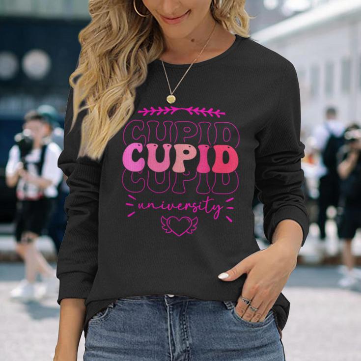 Cupid University Valentine Couple Cupid Long Sleeve T-Shirt Gifts for Her