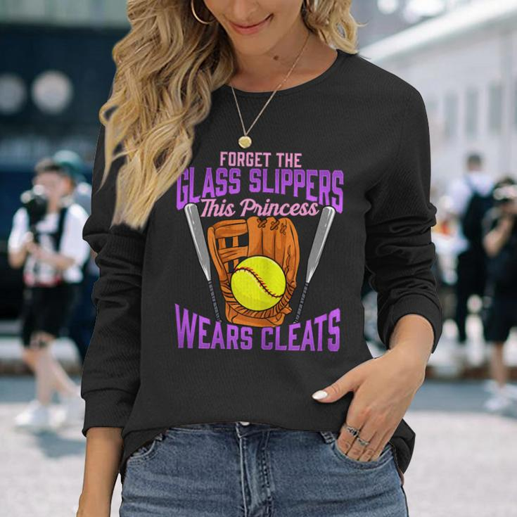 Cute Forget The Glass Slippers This Princess Wears Cleats Long Sleeve T-Shirt Gifts for Her