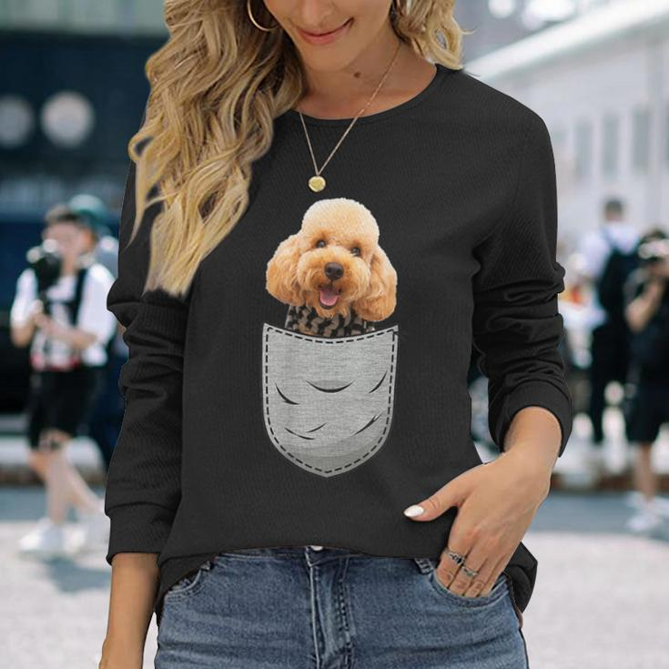 Cute Poodle Pudelhund Caniche Dog Lovers And Pocket Owner Long Sleeve T-Shirt Gifts for Her