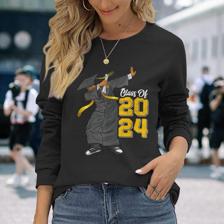 Dabbing Graduation Class Of 2024 African Junenth Long Sleeve T-Shirt Gifts for Her