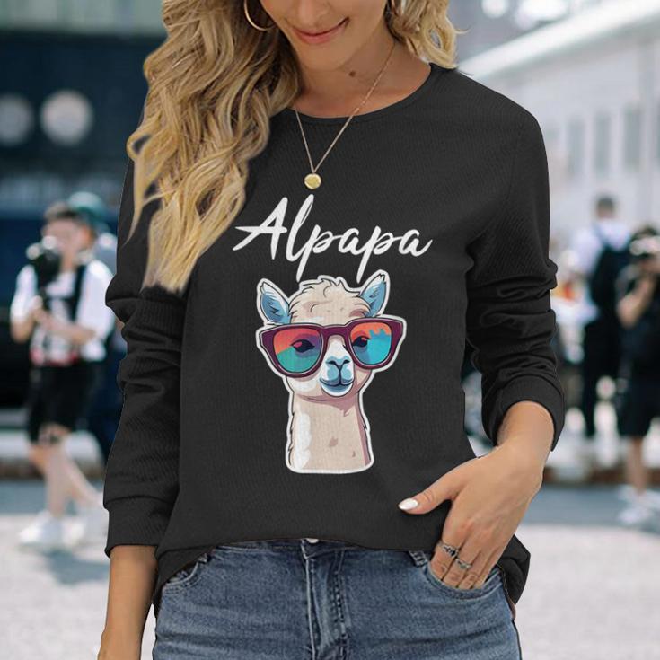 Dad Alpaka Fan Liebhaber Papaatertag Geschenk Alpapa Lama Langarmshirts Geschenke für Sie