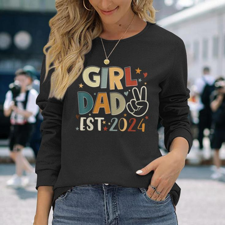 Dad Est 2024 Father And Daughter Happy Father's Day Long Sleeve T-Shirt Gifts for Her