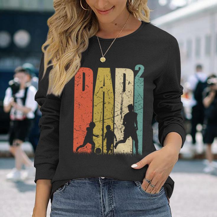 Dad Hoch 2Ater Zwei Papa Mit Son Football Langarmshirts Geschenke für Sie