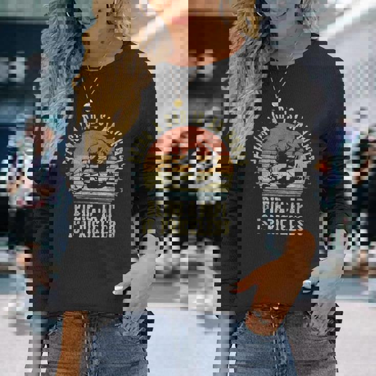 Being A Dad Is An Honor Being A Papi Is Priceless Papi Long Sleeve T-Shirt Gifts for Her