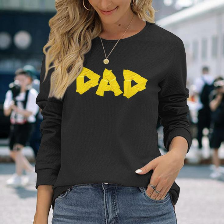 Dad Papa Fathers Day 2024 Tape Style Long Sleeve T-Shirt Gifts for Her