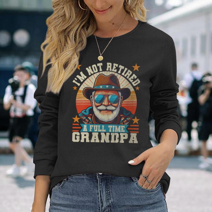 Damen Ich Bin Nicht Im Ruhestand Ich Bin Einollzeit-Opa Lustiger Papa Im Ruhestand Mit-Ausschnitt Langarmshirts Geschenke für Sie