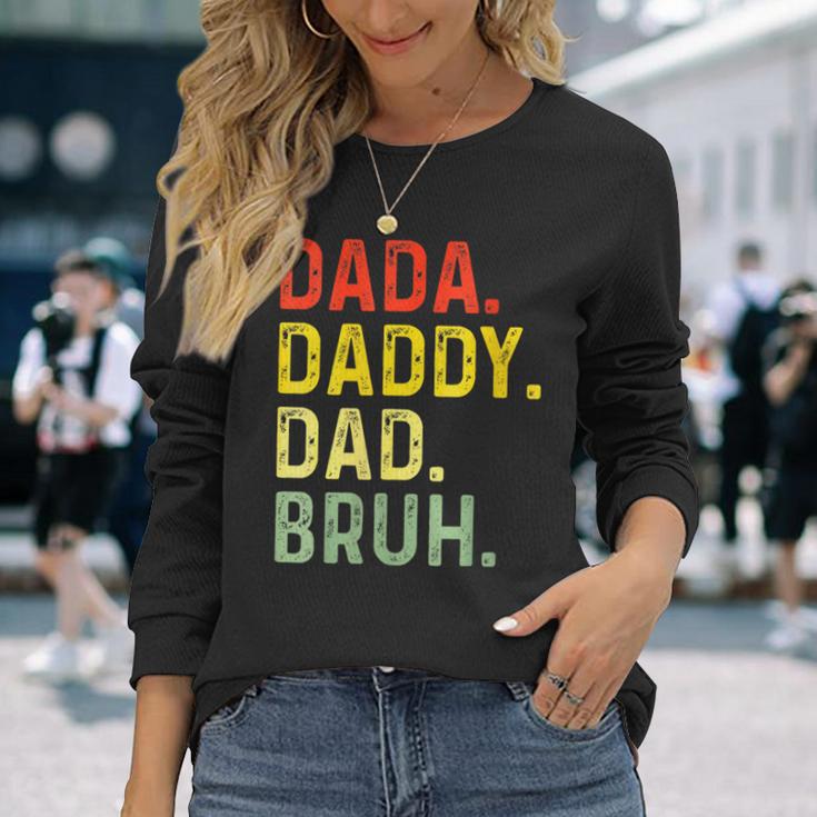 Damen Männer Papa Papa Bruhatertagintage Lustigater Mit-Ausschnitt Langarmshirts Geschenke für Sie