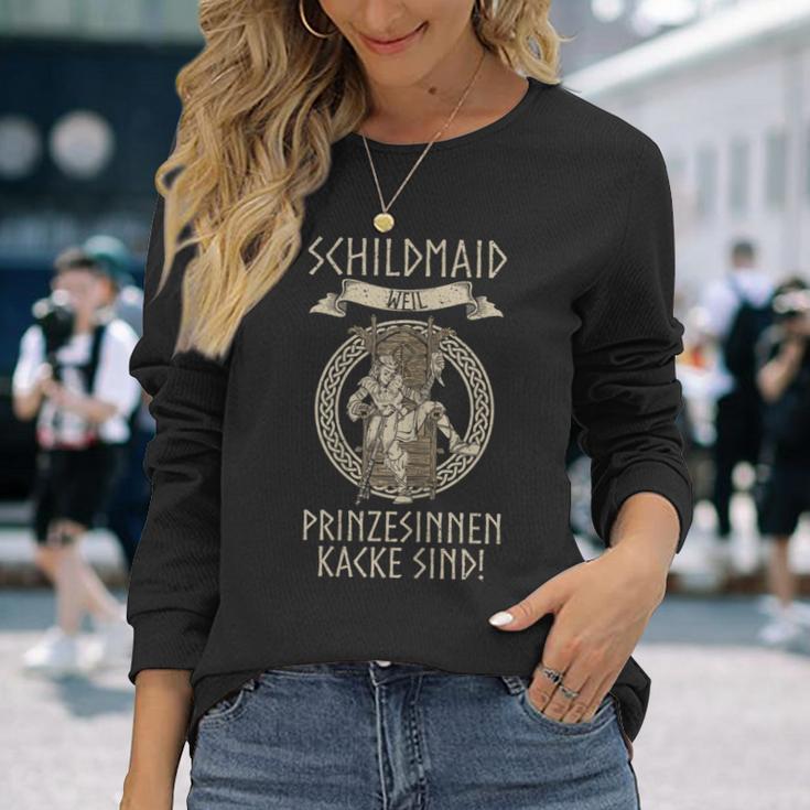 Damen Schildmaid Weil Prinzessinnen Kacke Sind Wikinger Spruch Langarmshirts Geschenke für Sie