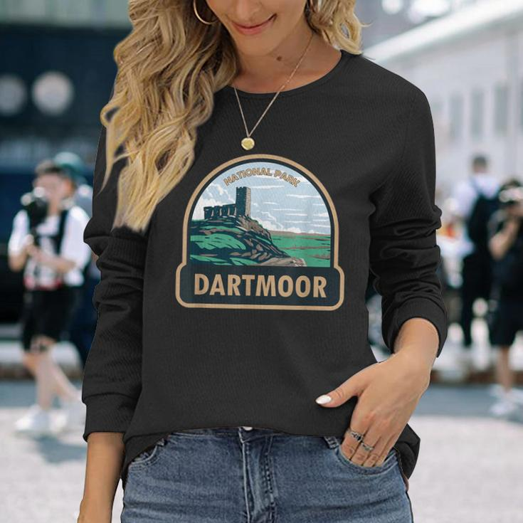 Dartmoor National Park Brentor Church England Vintage Long Sleeve T-Shirt Gifts for Her