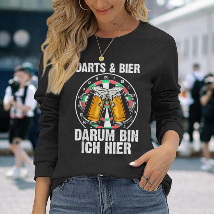 Darts Und Bier Darum Bin Ich Hier Dartspieler Langarmshirts Geschenke für Sie