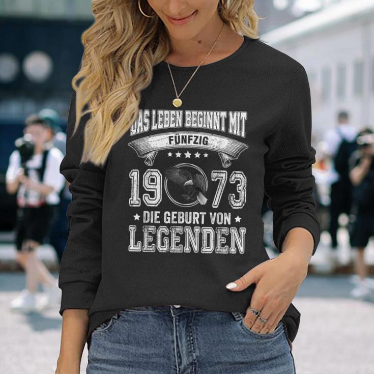 Das Leben Beginnt Mit Fifty 1973 Die Geburton Legenden Langarmshirts Geschenke für Sie