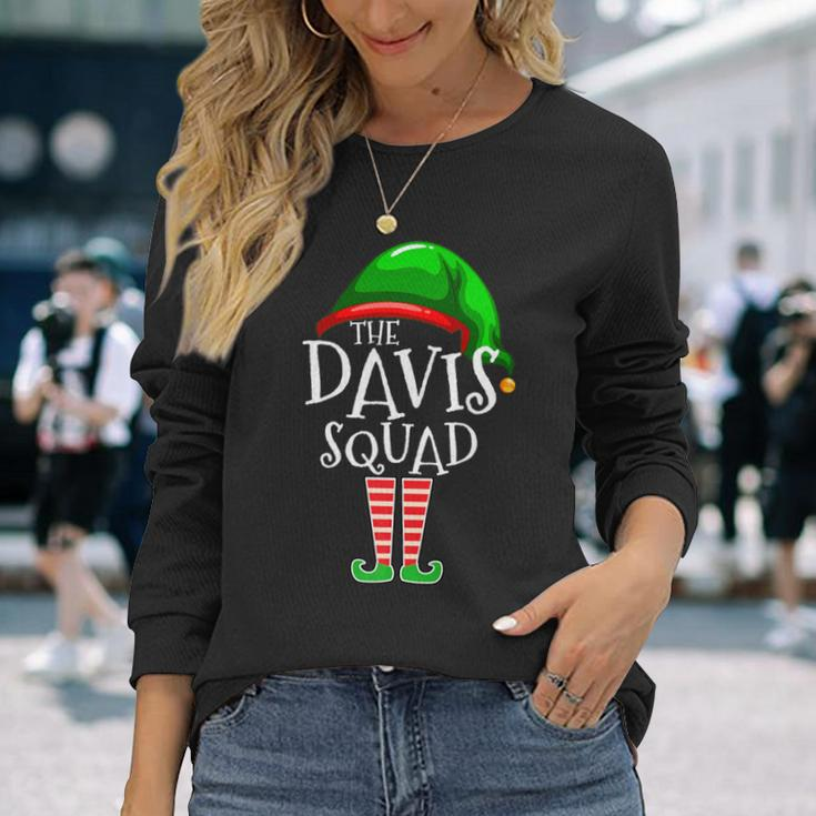 Davis Squad Elf Group Matching Family Name Christmas Long Sleeve T-Shirt Gifts for Her
