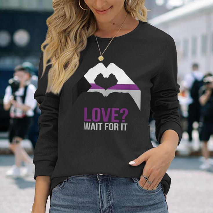 Demisexual Joke Heart Demisexual Flag Long Sleeve T-Shirt Gifts for Her