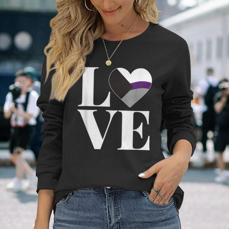 Demisexuality 'Love' Demisex Demisexual Pride Flag Long Sleeve T-Shirt Gifts for Her